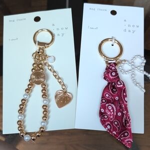 A New Day Gold and Pearl Bag Charms Bundle Set NWT